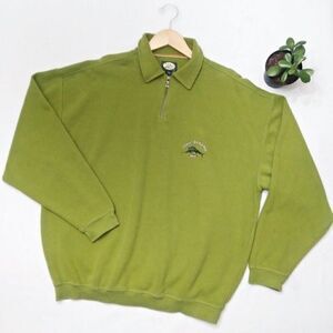 TOMMY BAHAMA Relax Ribbed 1/4 Zip Pullover Sweater Swordfish Sweatshirt Sz XL